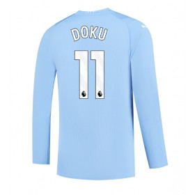 Manchester City Jeremy Doku #11 Hemmakläder 2023-24 Långärmad